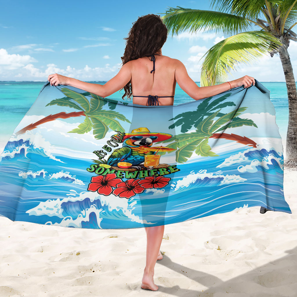 Funny Parrot Margarita Five O'clock Somewhere Sarong