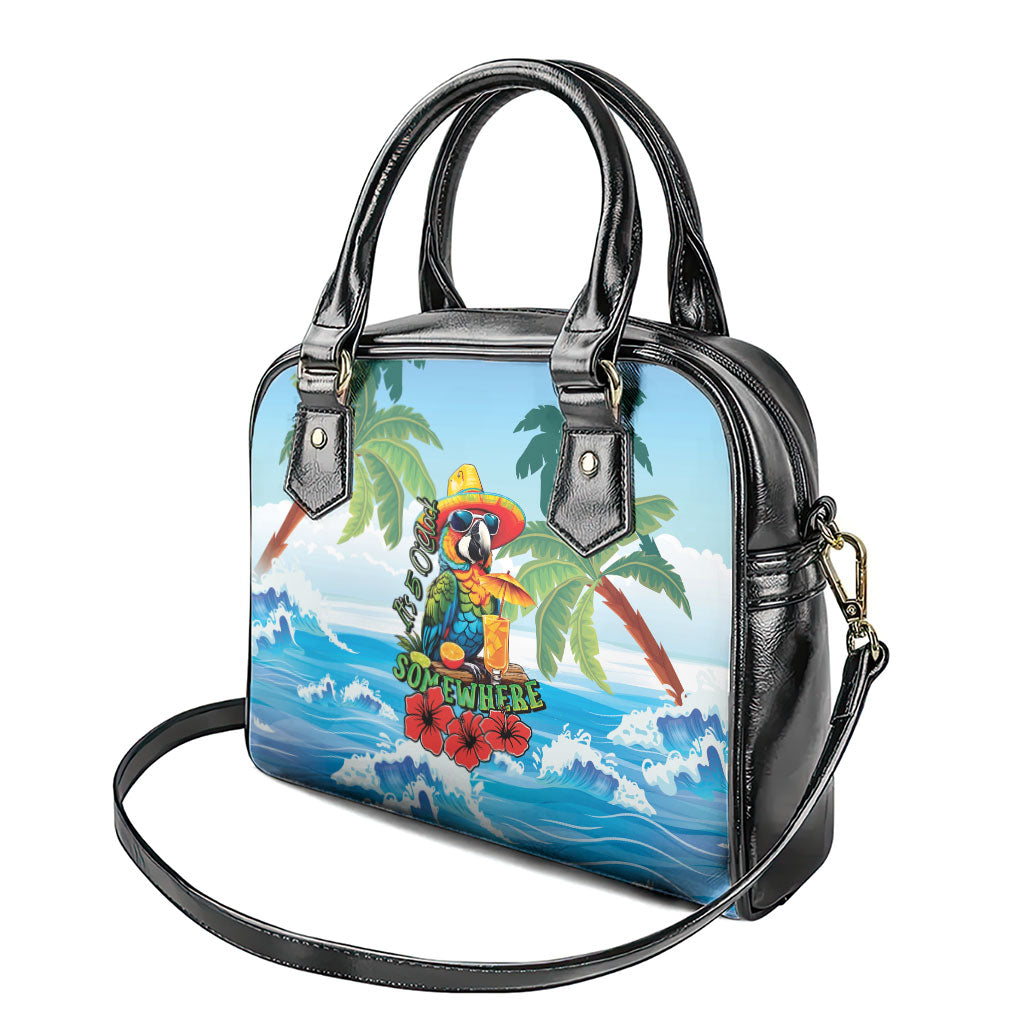 Funny Parrot Margarita Five O'clock Somewhere Shoulder Handbag