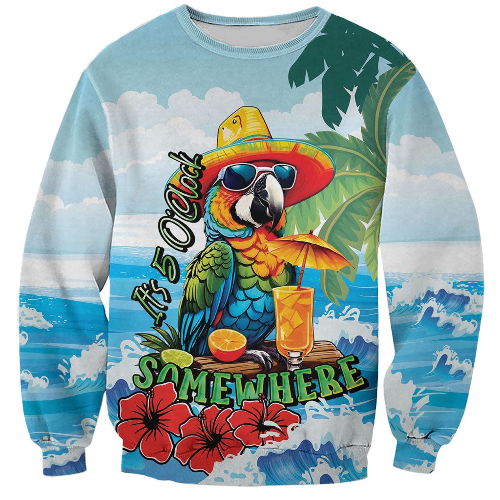 Funny Parrot Margarita Five O'clock Somewhere Sweatshirt