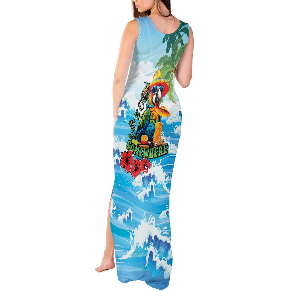 Funny Parrot Margarita Five O'clock Somewhere Tank Maxi Dress
