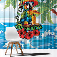 Funny Parrot Margarita Five O'clock Somewhere Window Curtain