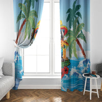Funny Parrot Margarita Five O'clock Somewhere Window Curtain