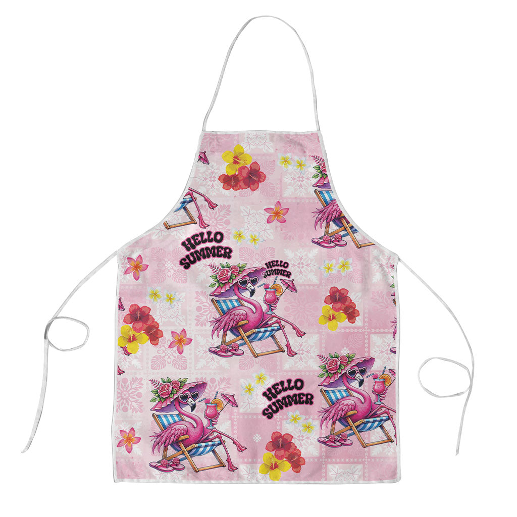 Hawaii Flamingo Hello Summer Apron Hawaiian Quilt Pattern LT9 Pink - Polynesian Pride