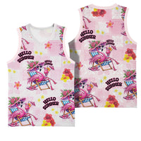 Hawaii Flamingo Hello Summer Basketball Jersey Hawaiian Quilt Pattern