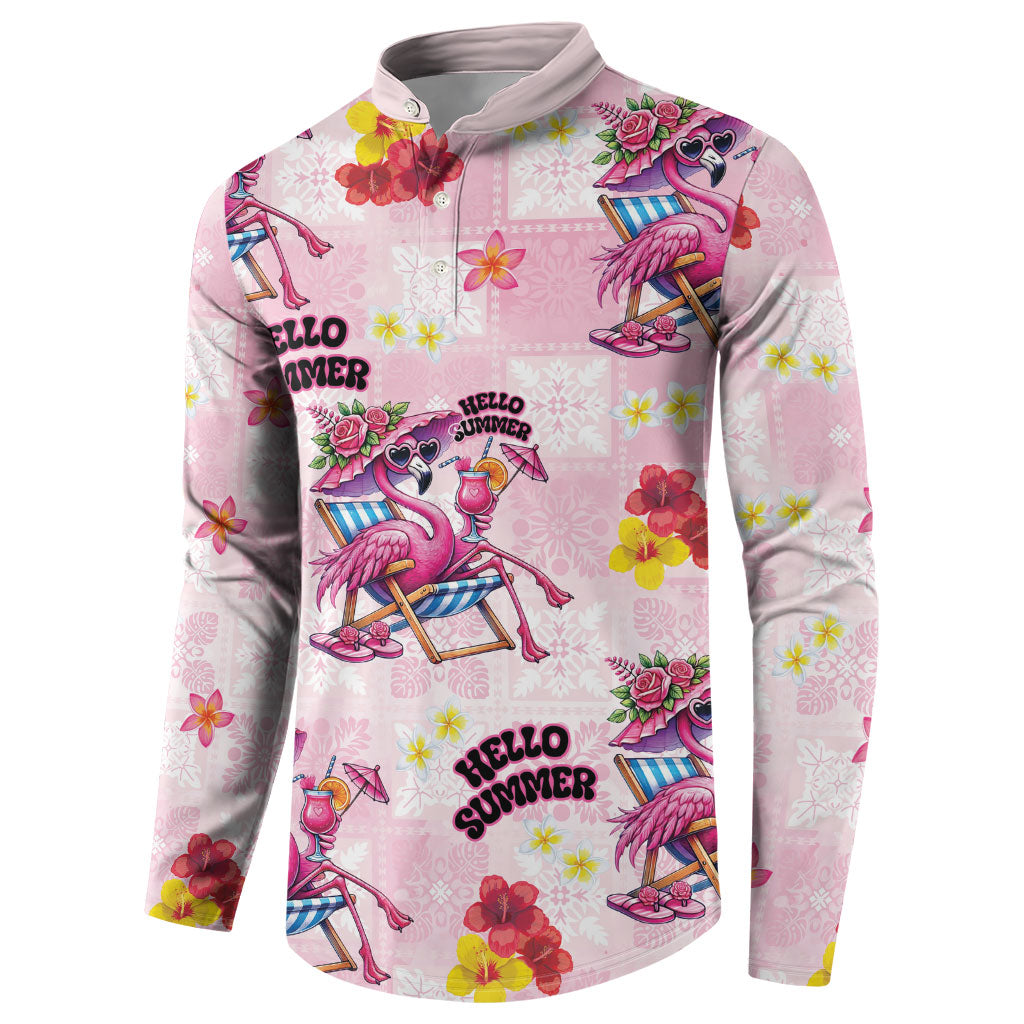 Hawaii Flamingo Hello Summer Button Sweatshirt Hawaiian Quilt Pattern