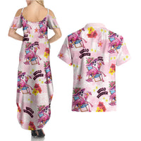 Hawaii Flamingo Hello Summer Couples Matching Summer Maxi Dress and Hawaiian Shirt Hawaiian Quilt Pattern