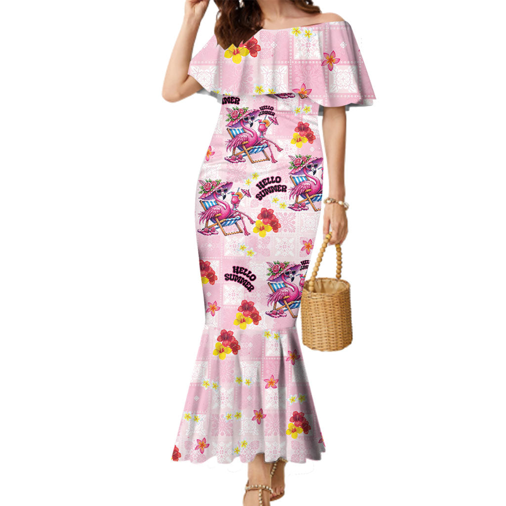 Hawaii Flamingo Hello Summer Family Matching Mermaid Dress and Hawaiian Shirt Hawaiian Quilt Pattern