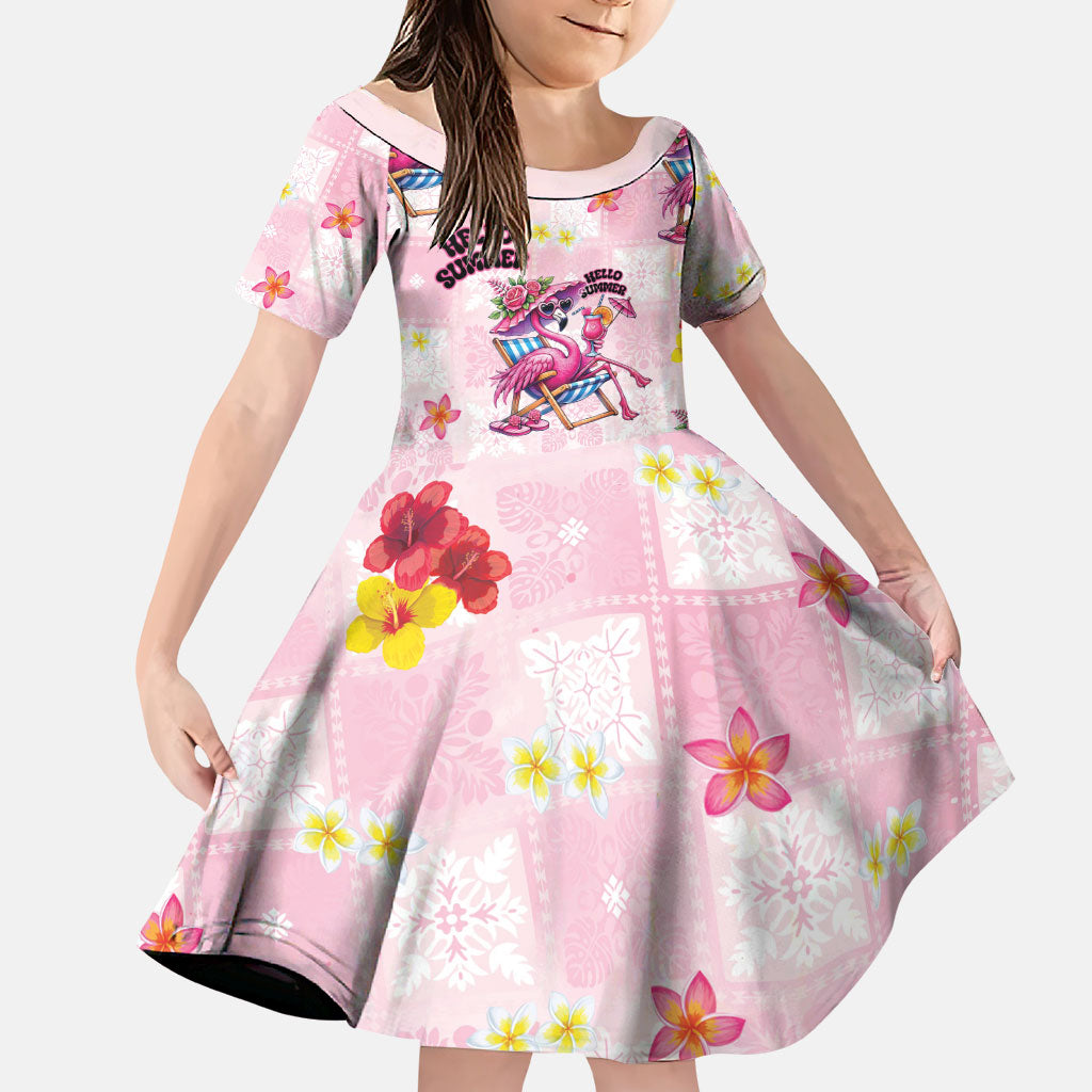 Hawaii Flamingo Hello Summer Family Matching Off Shoulder Maxi Dress and Hawaiian Shirt Hawaiian Quilt Pattern