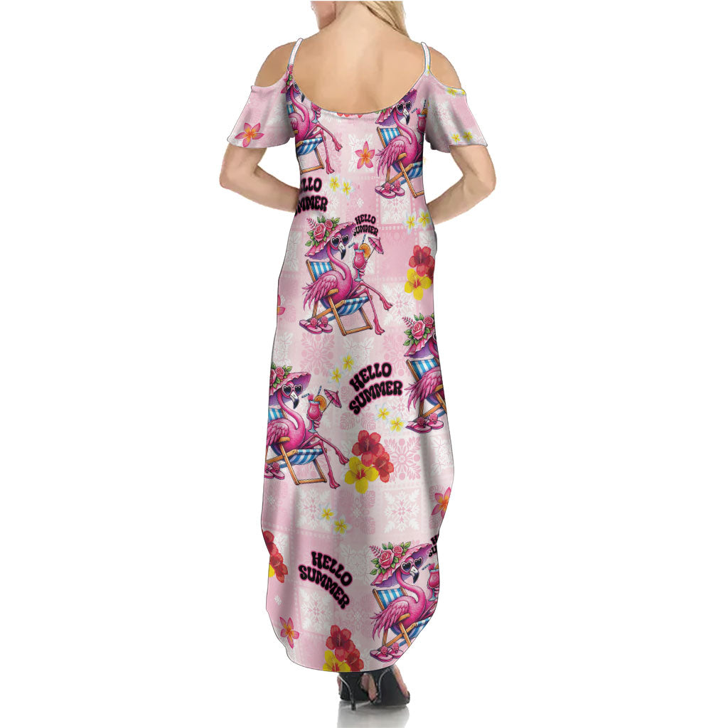 Hawaii Flamingo Hello Summer Family Matching Summer Maxi Dress and Hawaiian Shirt Hawaiian Quilt Pattern