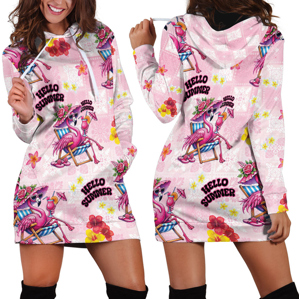 Hawaii Flamingo Hello Summer Hoodie Dress Hawaiian Quilt Pattern