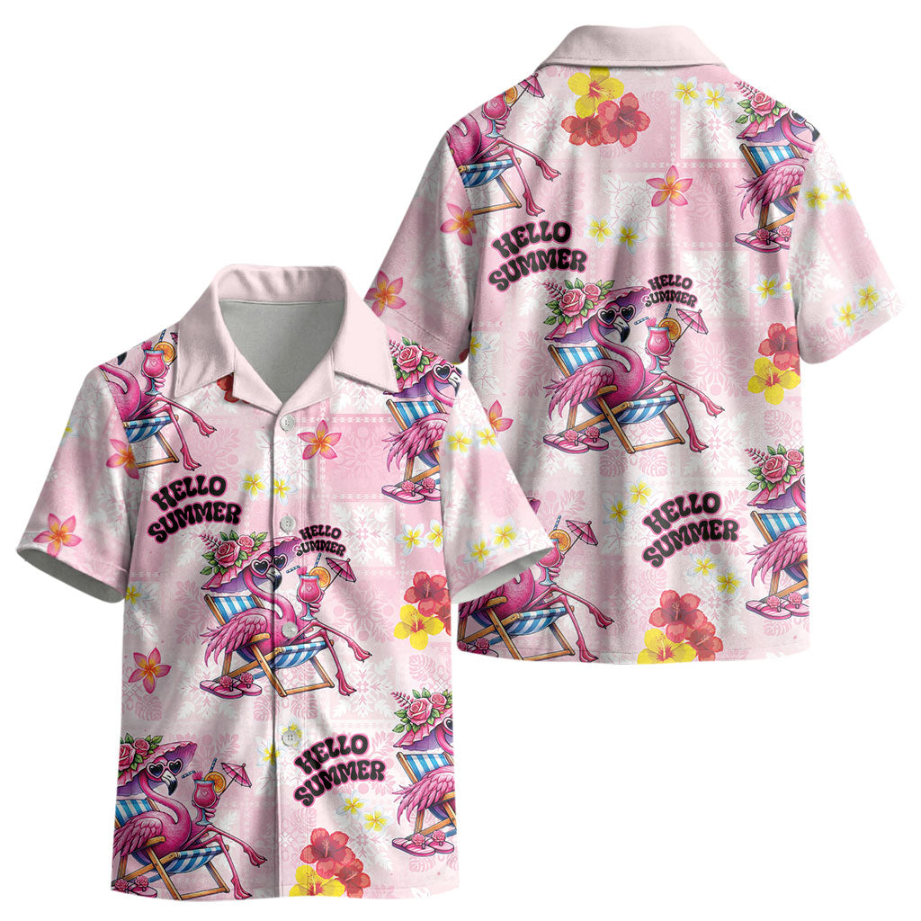 Hawaii Flamingo Hello Summer Kid Hawaiian Shirt Hawaiian Quilt Pattern LT9 - Polynesian Pride