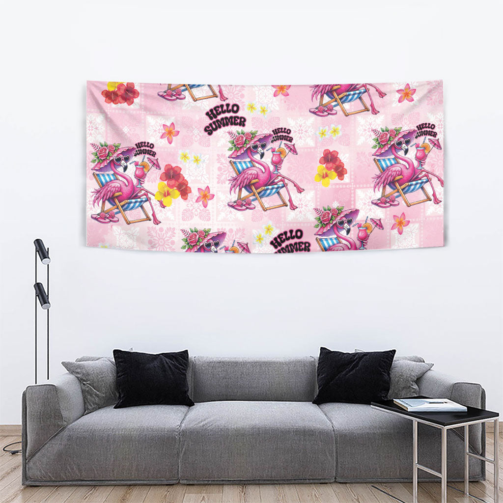 Hawaii Flamingo Hello Summer Tapestry Hawaiian Quilt Pattern