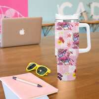 Hawaii Flamingo Hello Summer Tumbler With Handle Hawaiian Quilt Pattern