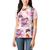 Hawaii Flamingo Hello Summer Women Polo Shirt Hawaiian Quilt Pattern
