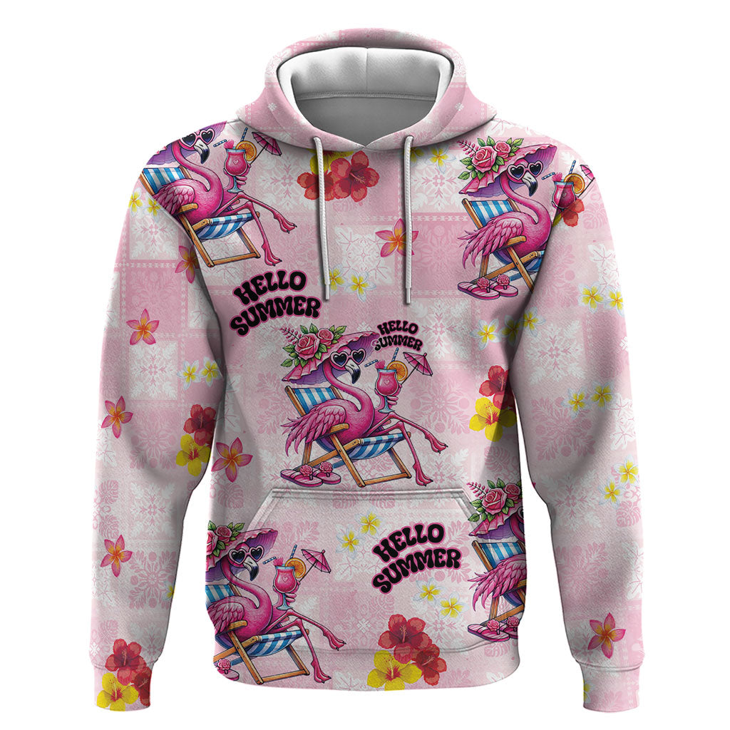 Hawaii Flamingo Hello Summer Zip Hoodie Hawaiian Quilt Pattern