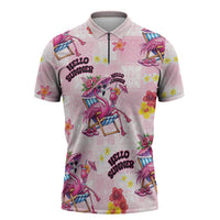 Hawaii Flamingo Hello Summer Zipper Polo Shirt Hawaiian Quilt Pattern