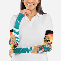 Vintage Santa Claus Surfing Summer Arm Sleeves Mele Kalikimaka i Iulai!