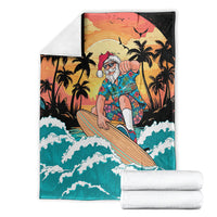 Vintage Santa Claus Surfing Summer Blanket Mele Kalikimaka i Iulai!