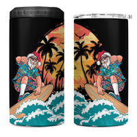 Vintage Santa Claus Surfing Summer 4 in 1 Can Cooler Tumbler Mele Kalikimaka i Iulai!