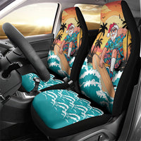 Vintage Santa Claus Surfing Summer Car Seat Cover Mele Kalikimaka i Iulai!