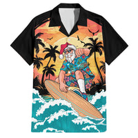 Vintage Santa Claus Surfing Summer Family Matching Mermaid Dress and Hawaiian Shirt Mele Kalikimaka i Iulai!