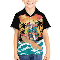 Vintage Santa Claus Surfing Summer Family Matching Mermaid Dress and Hawaiian Shirt Mele Kalikimaka i Iulai!