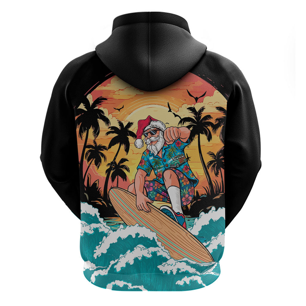 Vintage Santa Claus Surfing Summer Hoodie Mele Kalikimaka i Iulai!