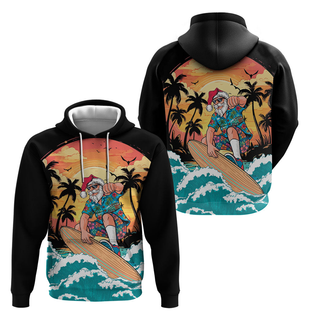 Vintage Santa Claus Surfing Summer Hoodie Mele Kalikimaka i Iulai!