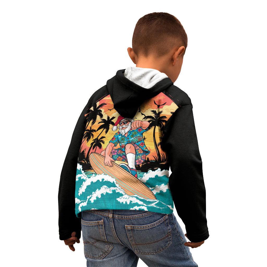 Vintage Santa Claus Surfing Summer Kid Hoodie Mele Kalikimaka i Iulai!
