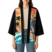 Vintage Santa Claus Surfing Summer Kimono Mele Kalikimaka i Iulai!