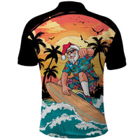 Vintage Santa Claus Surfing Summer Polo Shirt Mele Kalikimaka i Iulai!