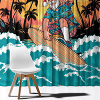 Vintage Santa Claus Surfing Summer Window Curtain Mele Kalikimaka i Iulai!
