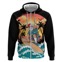 Vintage Santa Claus Surfing Summer Zip Hoodie Mele Kalikimaka i Iulai!