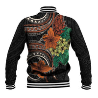 Vintage Hibiscus Pacific Floral Baseball Jacket
