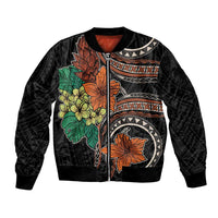 Vintage Hibiscus Pacific Floral Bomber Jacket