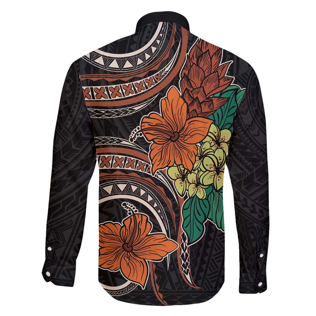 Vintage Hibiscus Pacific Floral Family Matching Off Shoulder Maxi Dress and Hawaiian Shirt