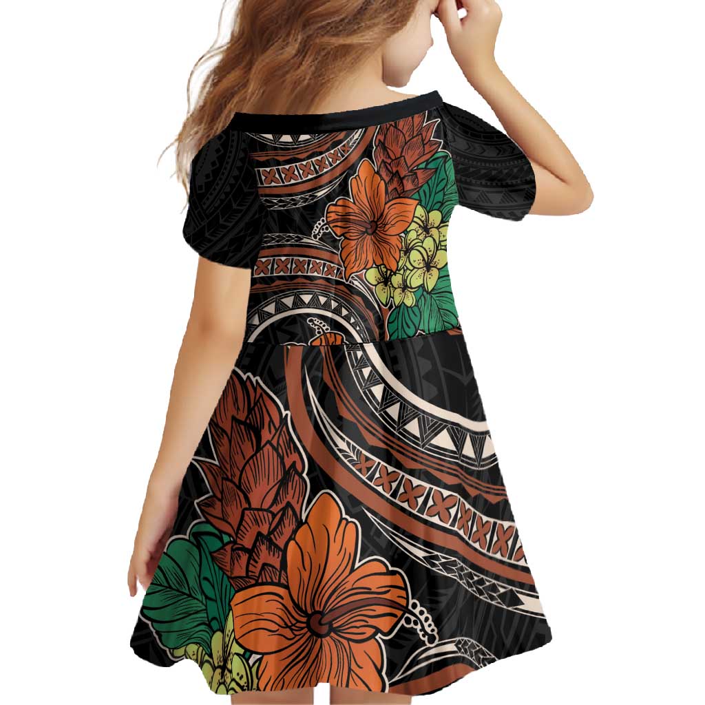 Vintage Hibiscus Pacific Floral Family Matching Short Sleeve Bodycon Dress and Hawaiian Shirt LT9 - Polynesian Pride