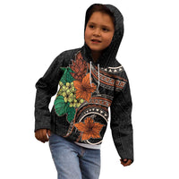 Vintage Hibiscus Pacific Floral Kid Hoodie