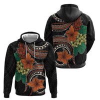 Vintage Hibiscus Pacific Floral Zip Hoodie LT9 - Polynesian Pride