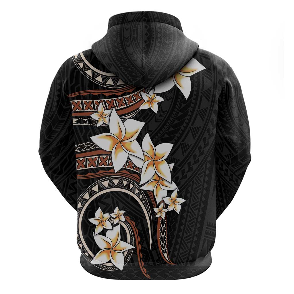 Vintage Plumeria Pacific Floral Zip Hoodie LT9 - Polynesian Pride