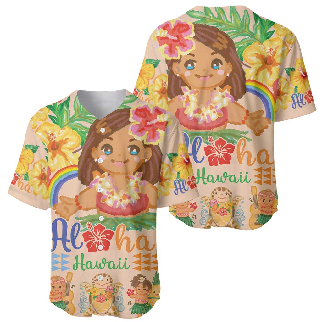 Kawaii Hula Girls Baseball Jersey Aloha Hibiscus Flowers LT9 - Polynesian Pride