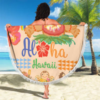 Kawaii Hula Girls Beach Blanket Aloha Hibiscus Flowers