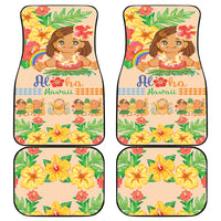 Kawaii Hula Girls Car Mats Aloha Hibiscus Flowers