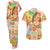 Kawaii Hula Girls Couples Matching Tank Maxi Dress and Hawaiian Shirt Aloha Hibiscus Flowers