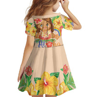 Kawaii Hula Girls Family Matching Off Shoulder Maxi Dress and Hawaiian Shirt Aloha Hibiscus Flowers