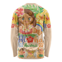 Kawaii Hula Girls Long Sleeve Shirt Aloha Hibiscus Flowers LT9 - Polynesian Pride
