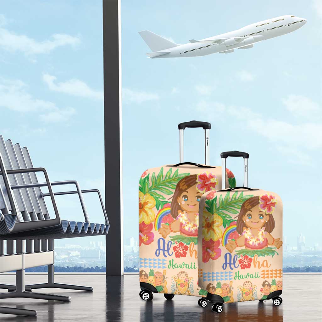 Kawaii Hula Girls Luggage Cover Aloha Hibiscus Flowers LT9 - Polynesian Pride