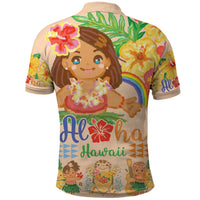 Kawaii Hula Girls Polo Shirt Aloha Hibiscus Flowers