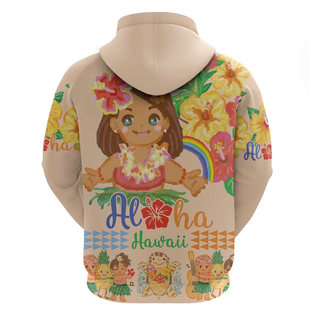 Kawaii Hula Girls Zip Hoodie Aloha Hibiscus Flowers LT9 - Polynesian Pride