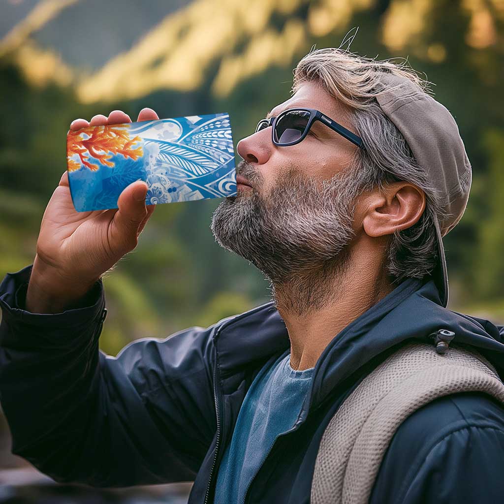 Hibiscus Turtle Tattoo Coral Reef 4 in 1 Can Cooler Tumbler with Polynesian Tribal
